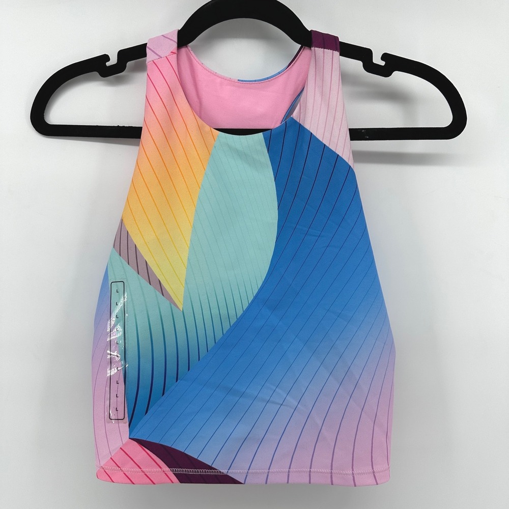 DSG Girls Momentum Shelf Bra Tank Bend It Multi Large 14 DAG14702PRT NEW